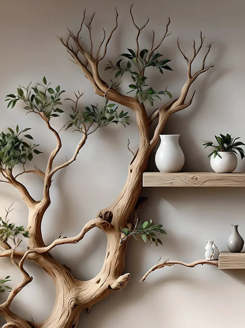 Woodland Style Standing Bookcase Tree Inspired Living Room Shelf